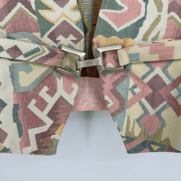 Vintage New Frontier Womens XL Vest Coquette Cowgirl Western  Cream Pink Boho - Picture 5 of 8